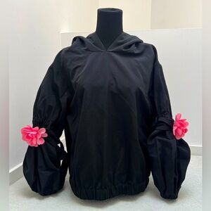 STAUD // Nylon Sweatshirt. SZ. XXS. Black. Runs Big.